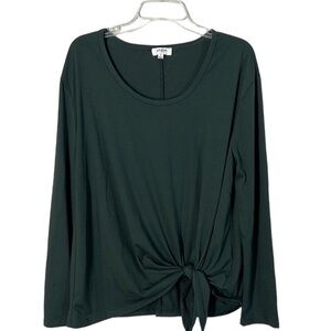 Umgee long sleeve hunter green side tie top. EUC. Size S poly/rayon